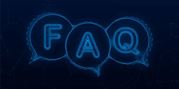 Frequently asked questions FAQ banner. Vector stock illustration